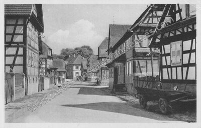 Carte postale ancienne Rue principale de Niederbetschdorf — Betschdorf (Bas-Rhin)