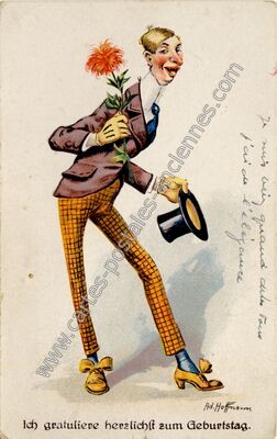 Carte postale ancienne Ich gratuliere herzlich zum Geburtstag — Allemand — Humour