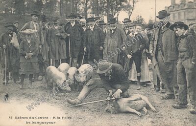 Carte postale ancienne Scènes du Centre - A la Foire — Le Langueyeur — Metier