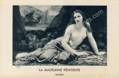 Carte postale ancienne La Madeleine Pénitente — La Penitente — Tableau