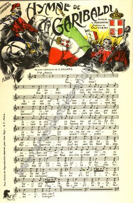Carte postale ancienne Hymne de Garibaldi — Hymne de Garibaldi — Musique